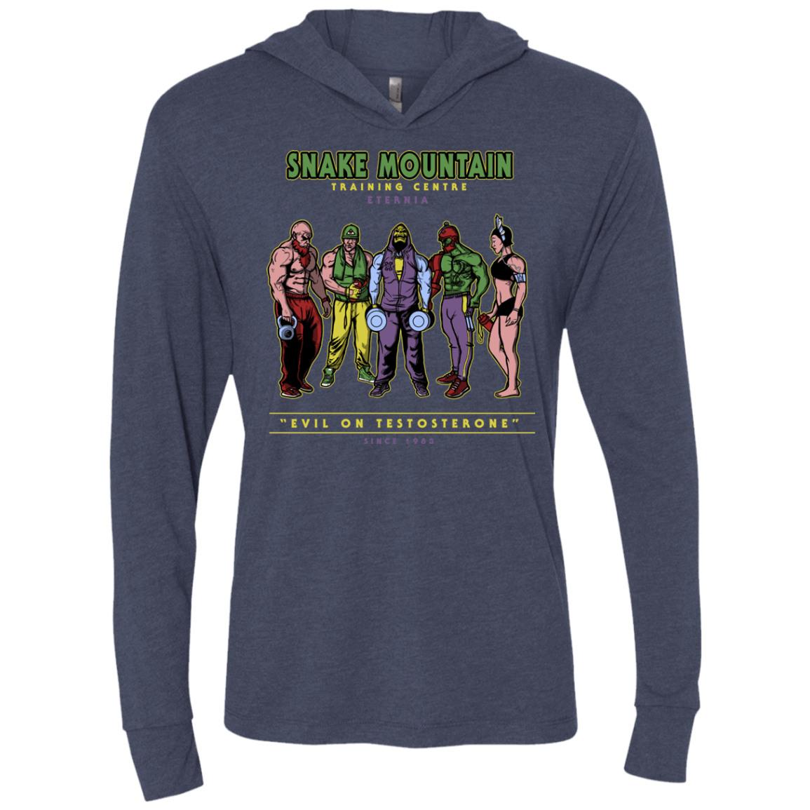 T-Shirts Vintage Navy / X-Small Evil On Testosterone Triblend Long Sleeve Hoodie Tee