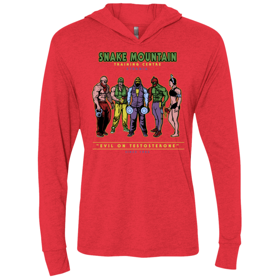 T-Shirts Vintage Red / X-Small Evil On Testosterone Triblend Long Sleeve Hoodie Tee