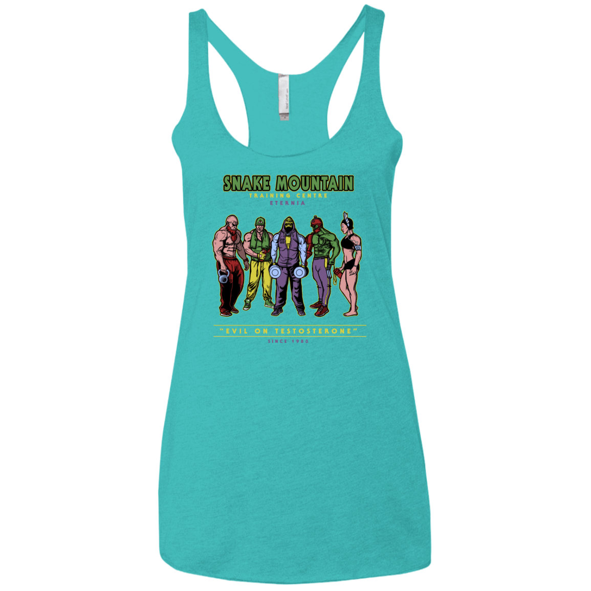 T-Shirts Tahiti Blue / X-Small Evil On Testosterone Women's Triblend Racerback Tank