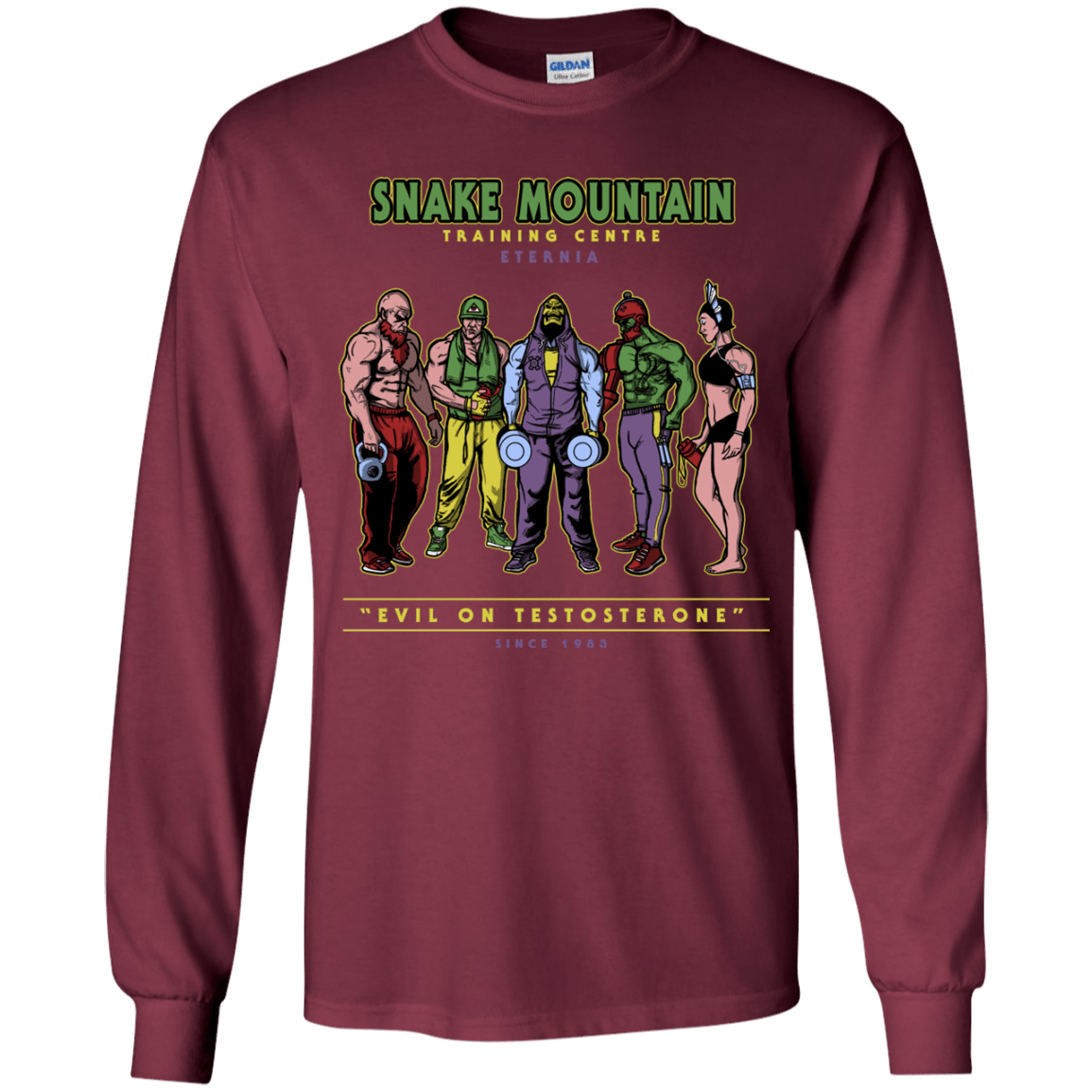 T-Shirts Maroon / YS Evil On Testosterone Youth Long Sleeve T-Shirt