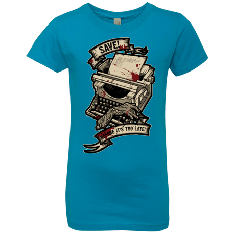 T-Shirts Turquoise / YXS EVIL SAVE POINT Girls Premium T-Shirt