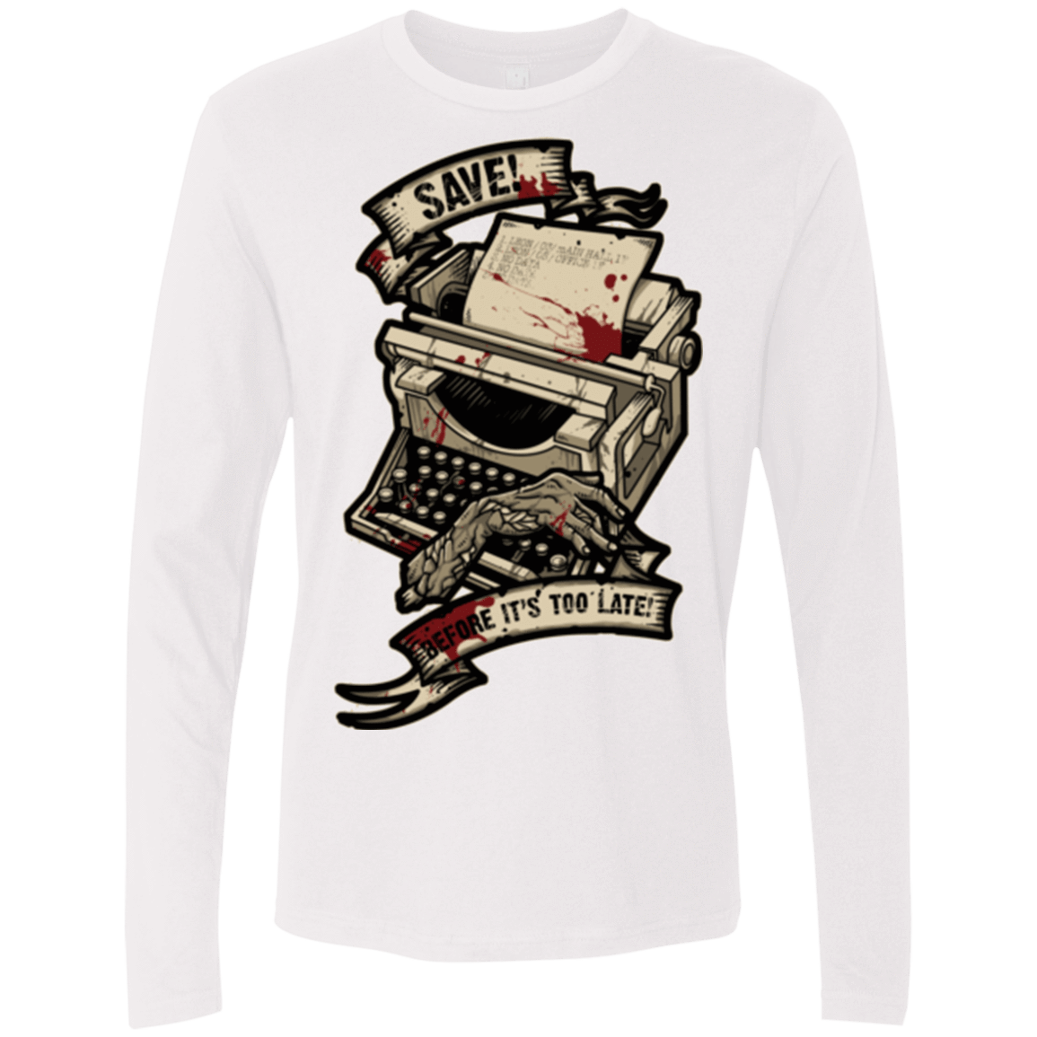 T-Shirts White / Small EVIL SAVE POINT Men's Premium Long Sleeve