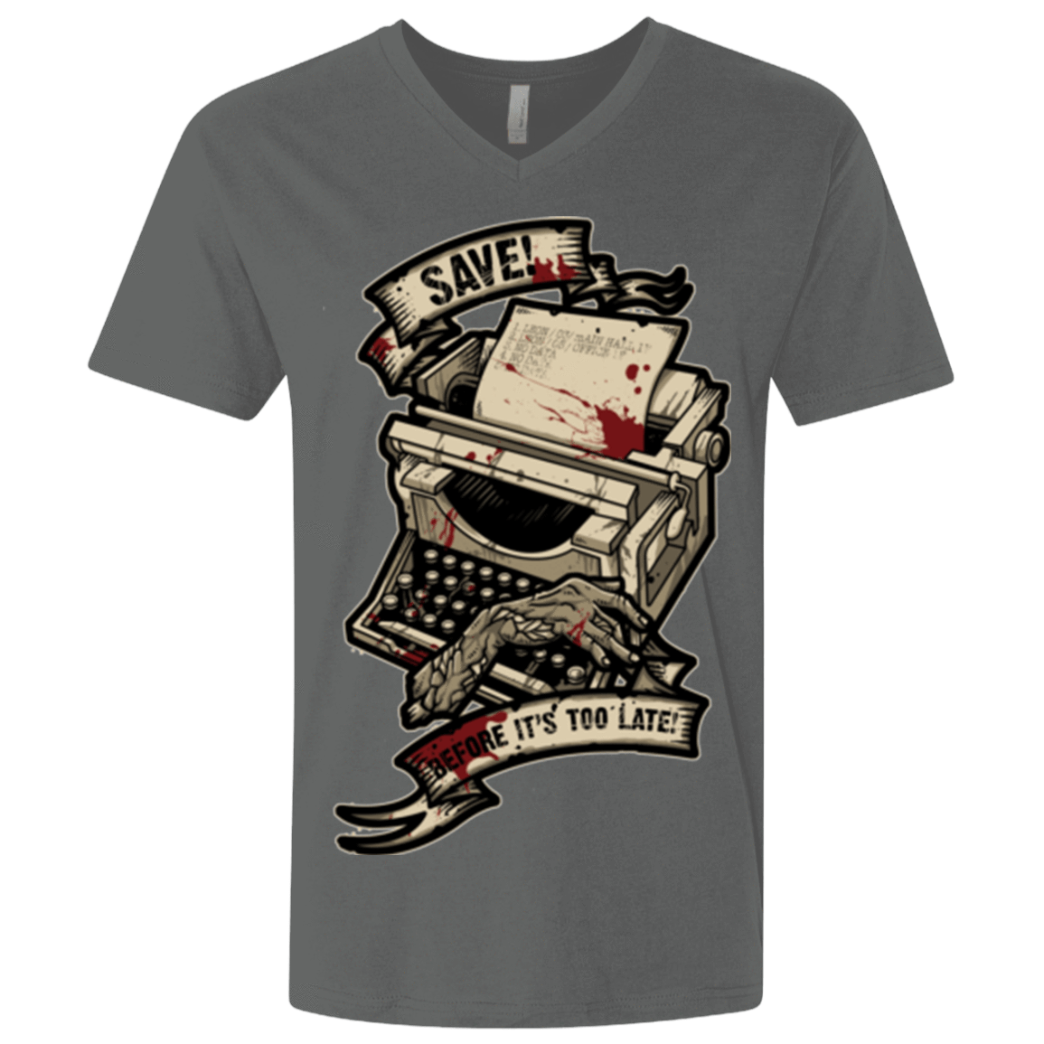 T-Shirts Heavy Metal / X-Small EVIL SAVE POINT Men's Premium V-Neck