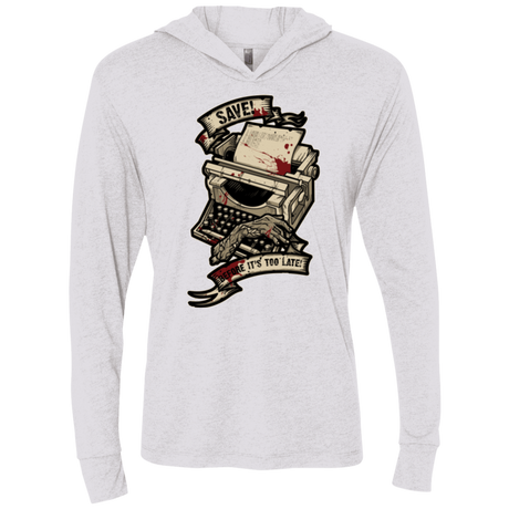 T-Shirts Heather White / X-Small EVIL SAVE POINT Triblend Long Sleeve Hoodie Tee