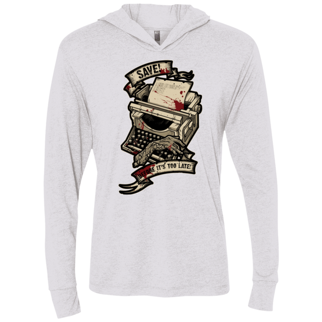 T-Shirts Heather White / X-Small EVIL SAVE POINT Triblend Long Sleeve Hoodie Tee