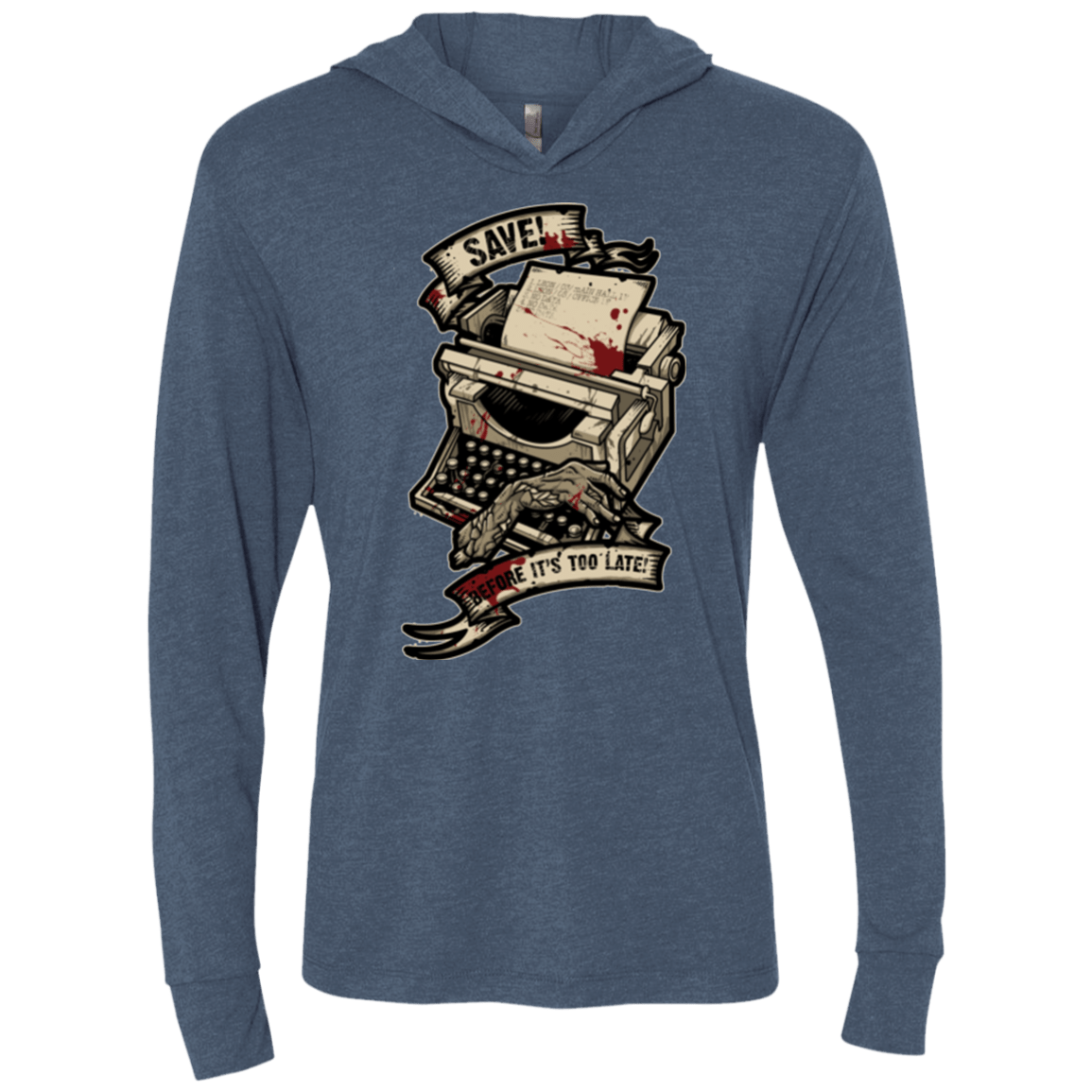 T-Shirts Indigo / X-Small EVIL SAVE POINT Triblend Long Sleeve Hoodie Tee