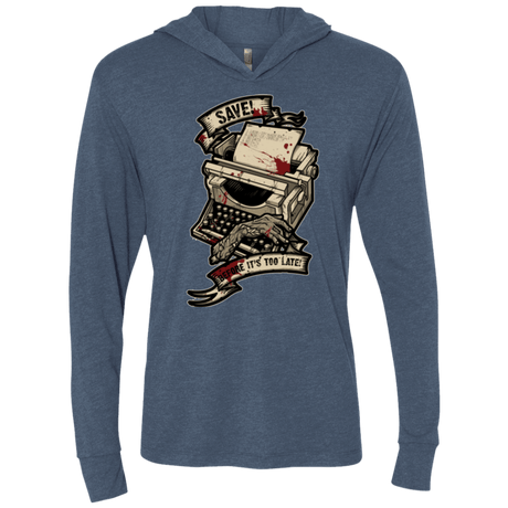 T-Shirts Indigo / X-Small EVIL SAVE POINT Triblend Long Sleeve Hoodie Tee