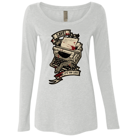 T-Shirts Heather White / Small EVIL SAVE POINT Women's Triblend Long Sleeve Shirt