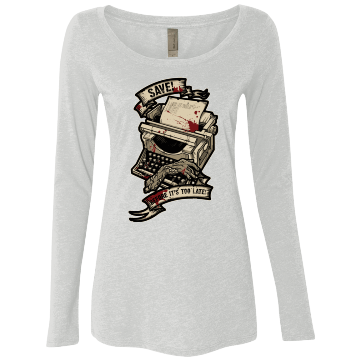 T-Shirts Heather White / Small EVIL SAVE POINT Women's Triblend Long Sleeve Shirt