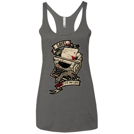 T-Shirts Premium Heather / X-Small EVIL SAVE POINT Women's Triblend Racerback Tank