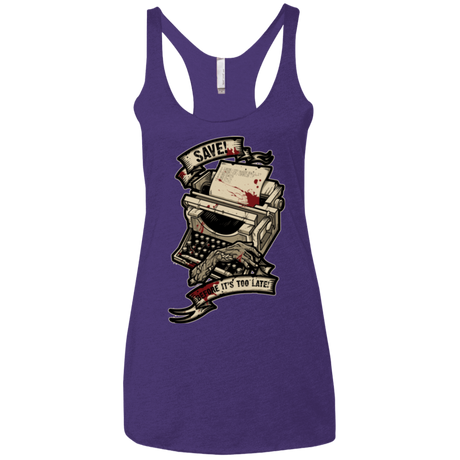 T-Shirts Purple / X-Small EVIL SAVE POINT Women's Triblend Racerback Tank