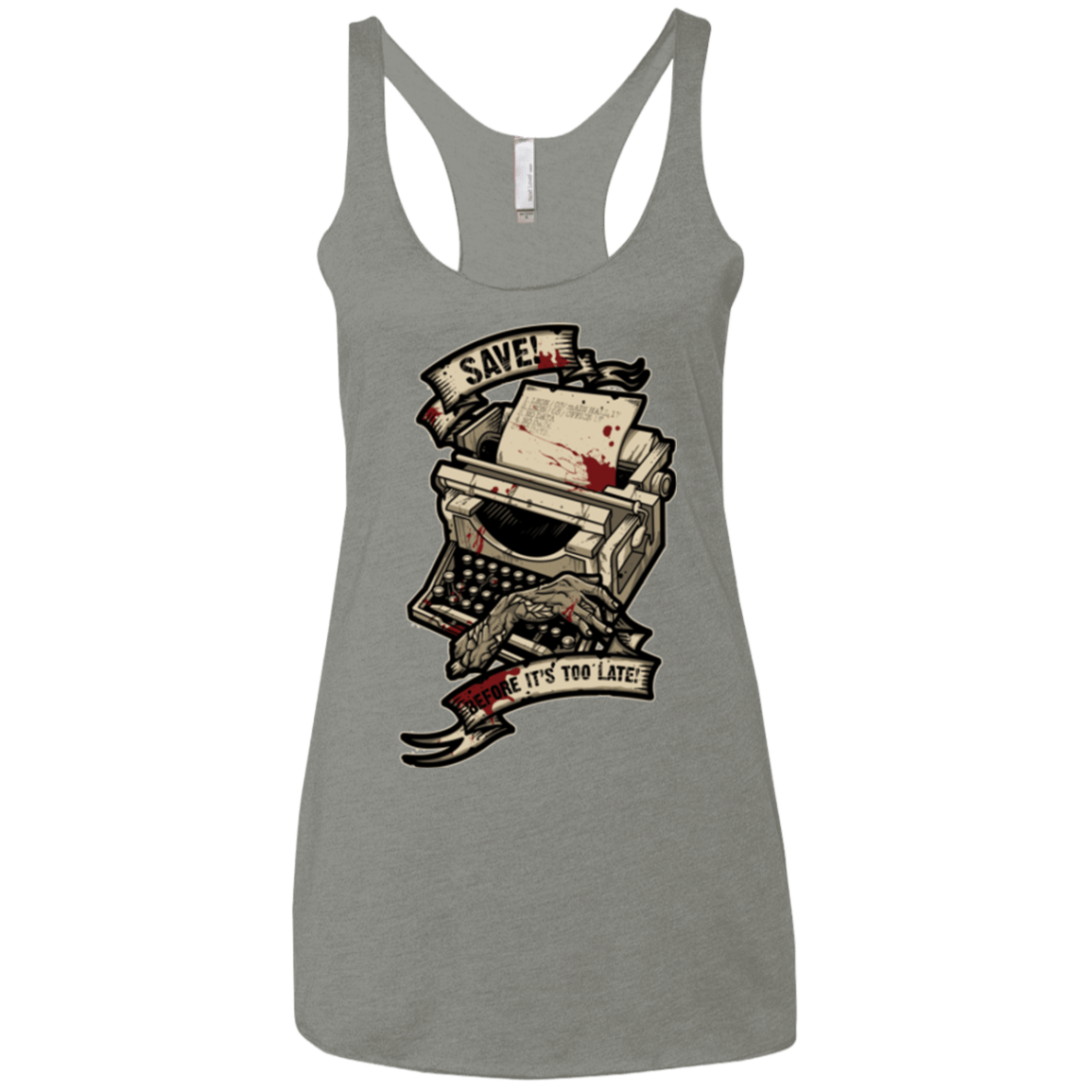 T-Shirts Venetian Grey / X-Small EVIL SAVE POINT Women's Triblend Racerback Tank
