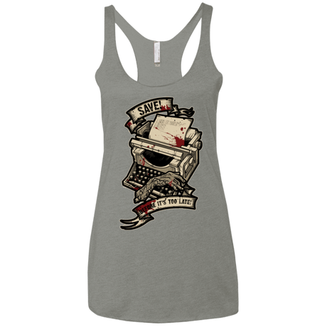 T-Shirts Venetian Grey / X-Small EVIL SAVE POINT Women's Triblend Racerback Tank