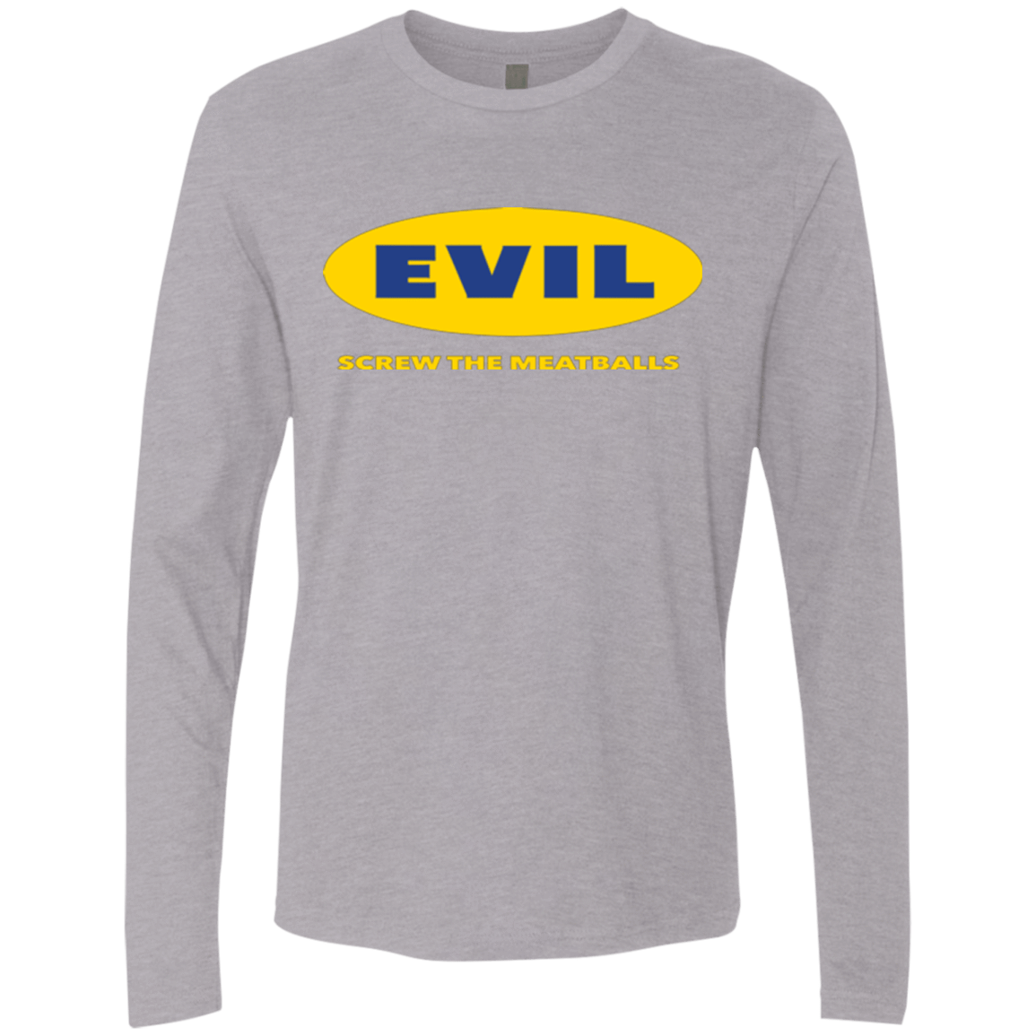 T-Shirts Heather Grey / Small EVIL Screw The Meatballs Men's Premium Long Sleeve