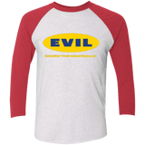 T-Shirts Heather White/Vintage Red / X-Small EVIL Screw The Meatballs Triblend 3/4 Sleeve