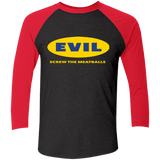 T-Shirts Vintage Black/Vintage Red / X-Small EVIL Screw The Meatballs Triblend 3/4 Sleeve