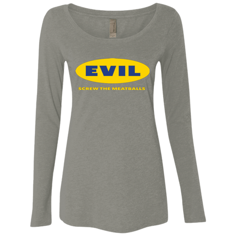 T-Shirts Venetian Grey / Small EVIL Screw The Meatballs Women's Triblend Long Sleeve Shirt