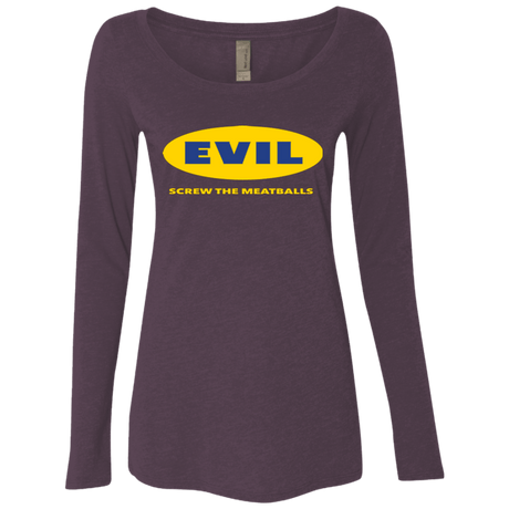 T-Shirts Vintage Purple / Small EVIL Screw The Meatballs Women's Triblend Long Sleeve Shirt