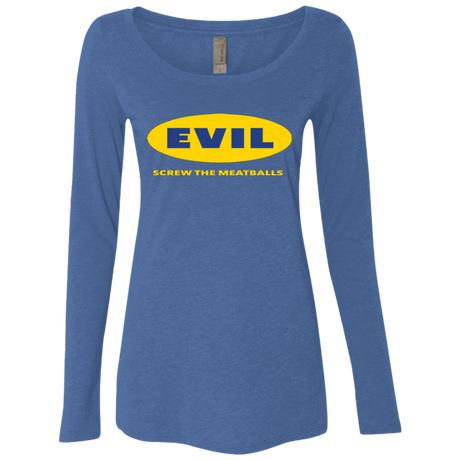 T-Shirts Vintage Royal / Small EVIL Screw The Meatballs Women's Triblend Long Sleeve Shirt