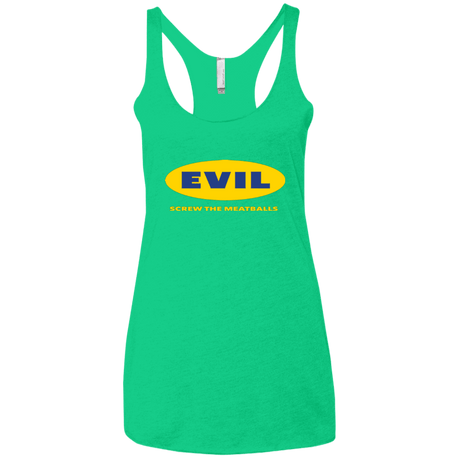T-Shirts Envy / X-Small EVIL Screw The Meatballs Women's Triblend Racerback Tank
