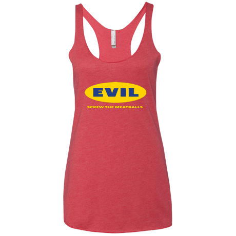 T-Shirts Vintage Red / X-Small EVIL Screw The Meatballs Women's Triblend Racerback Tank