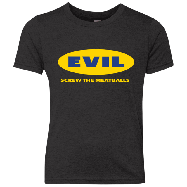 T-Shirts Vintage Black / YXS EVIL Screw The Meatballs Youth Triblend T-Shirt