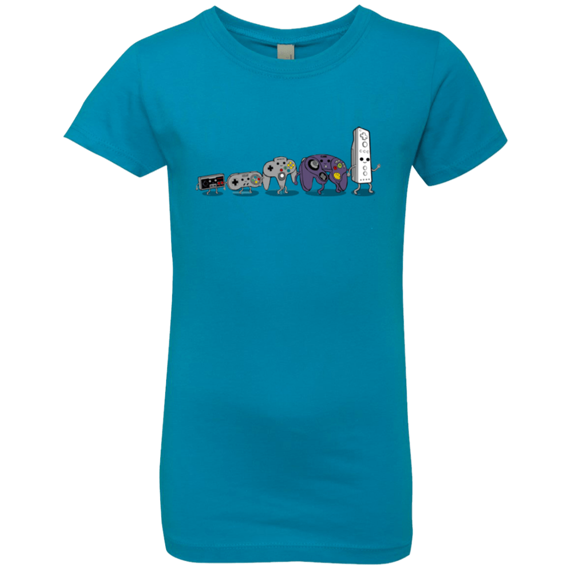 T-Shirts Turquoise / YXS Evolution controller NES Girls Premium T-Shirt