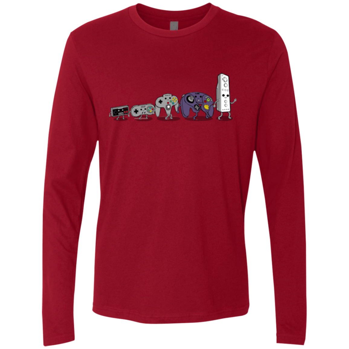 T-Shirts Cardinal / Small Evolution controller NES Men's Premium Long Sleeve