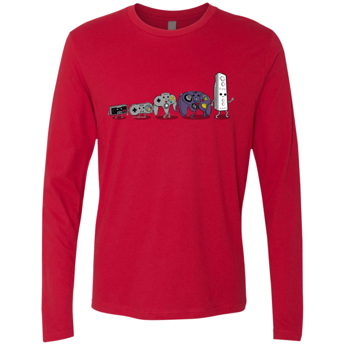 T-Shirts Red / Small Evolution controller NES Men's Premium Long Sleeve