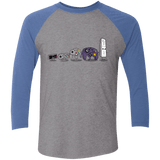 T-Shirts Premium Heather/ Vintage Royal / X-Small Evolution controller NES Triblend 3/4 Sleeve