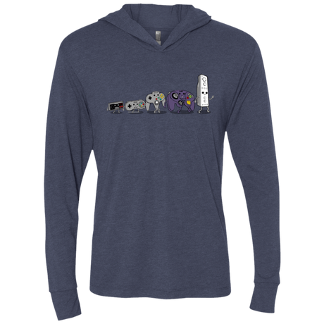 T-Shirts Vintage Navy / X-Small Evolution controller NES Triblend Long Sleeve Hoodie Tee