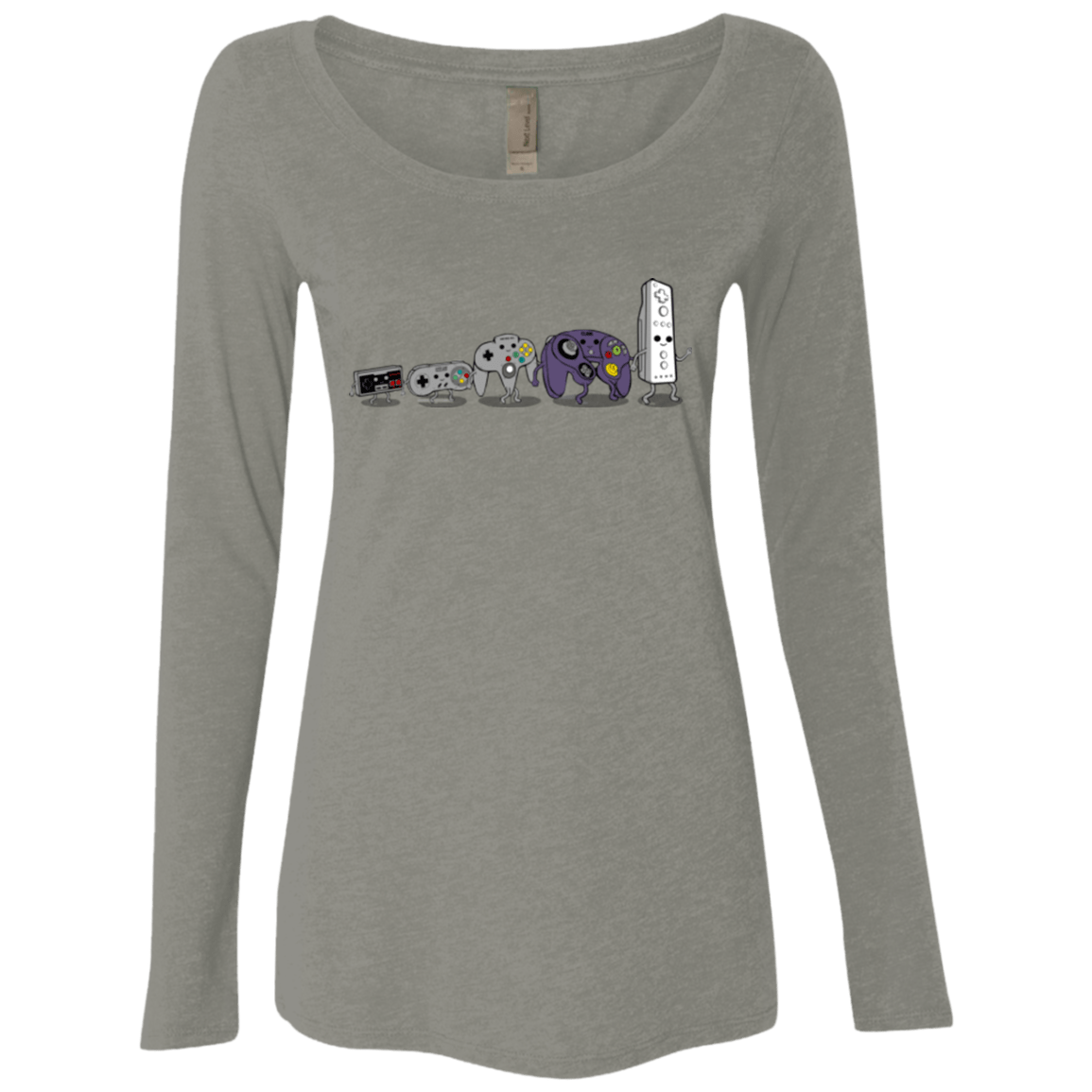 T-Shirts Venetian Grey / Small Evolution controller NES Women's Triblend Long Sleeve Shirt
