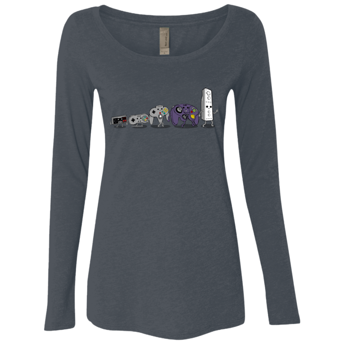 T-Shirts Vintage Navy / Small Evolution controller NES Women's Triblend Long Sleeve Shirt