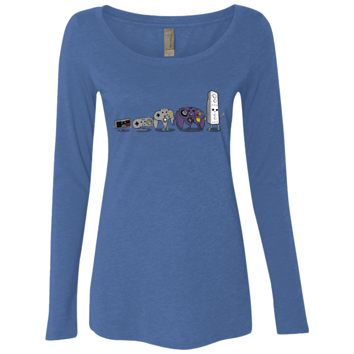 T-Shirts Vintage Royal / Small Evolution controller NES Women's Triblend Long Sleeve Shirt