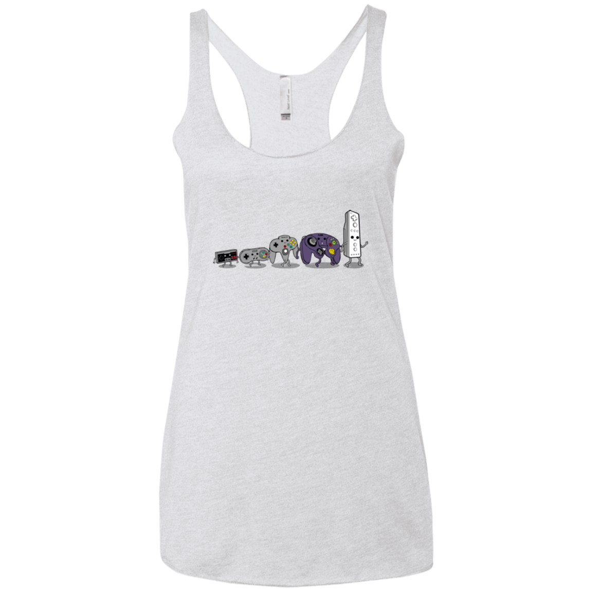 T-Shirts Heather White / X-Small Evolution controller NES Women's Triblend Racerback Tank