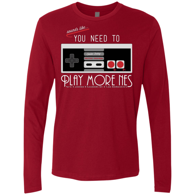 T-Shirts Cardinal / Small Evolve Today! Play More NES Men's Premium Long Sleeve