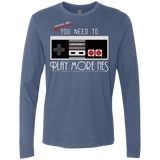T-Shirts Indigo / Small Evolve Today! Play More NES Men's Premium Long Sleeve
