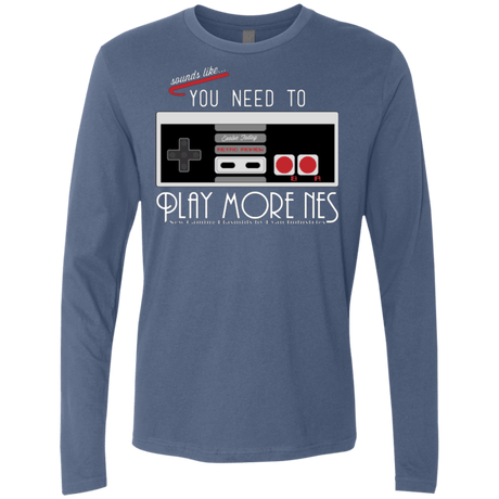 T-Shirts Indigo / Small Evolve Today! Play More NES Men's Premium Long Sleeve