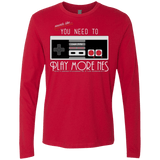 T-Shirts Red / Small Evolve Today! Play More NES Men's Premium Long Sleeve