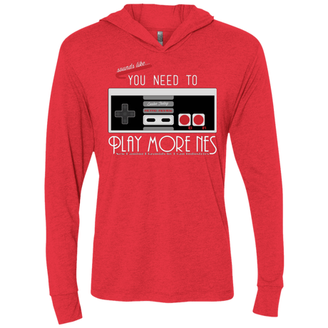 T-Shirts Vintage Red / X-Small Evolve Today! Play More NES Triblend Long Sleeve Hoodie Tee