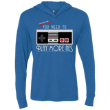 T-Shirts Vintage Royal / X-Small Evolve Today! Play More NES Triblend Long Sleeve Hoodie Tee