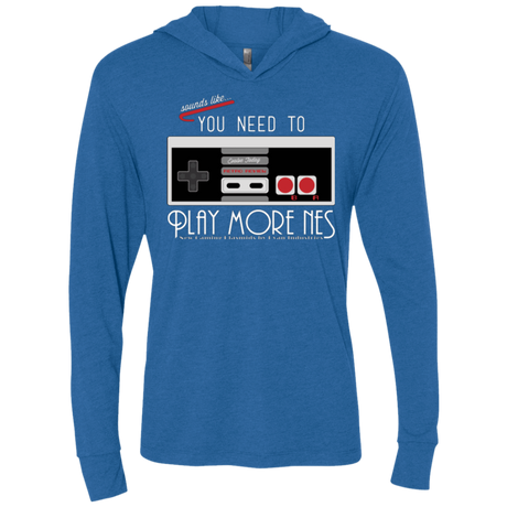 T-Shirts Vintage Royal / X-Small Evolve Today! Play More NES Triblend Long Sleeve Hoodie Tee