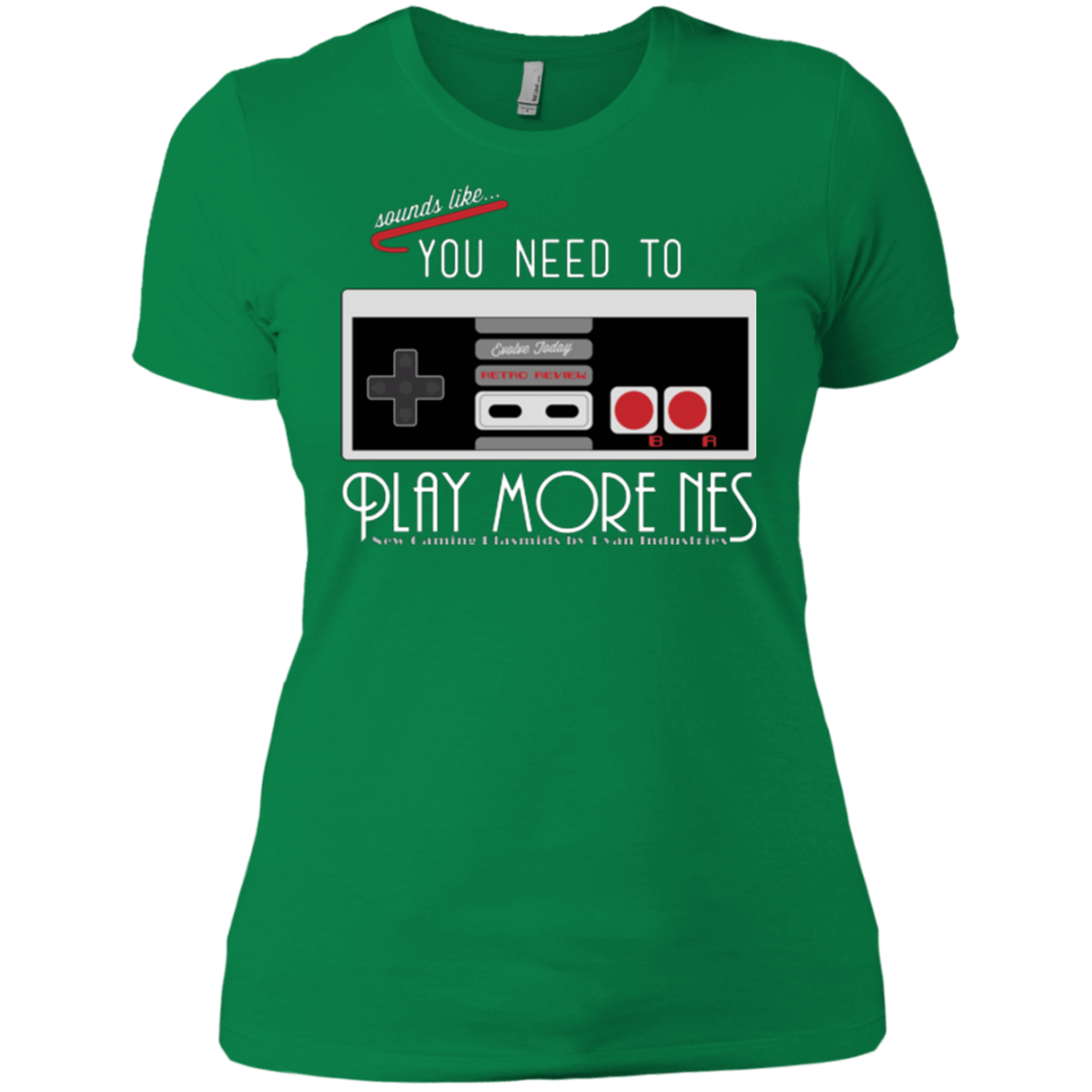 T-Shirts Kelly Green / X-Small Evolve Today! Play More NES Women's Premium T-Shirt