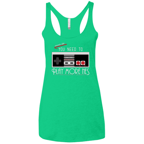 T-Shirts Envy / X-Small Evolve Today! Play More NES Women's Triblend Racerback Tank
