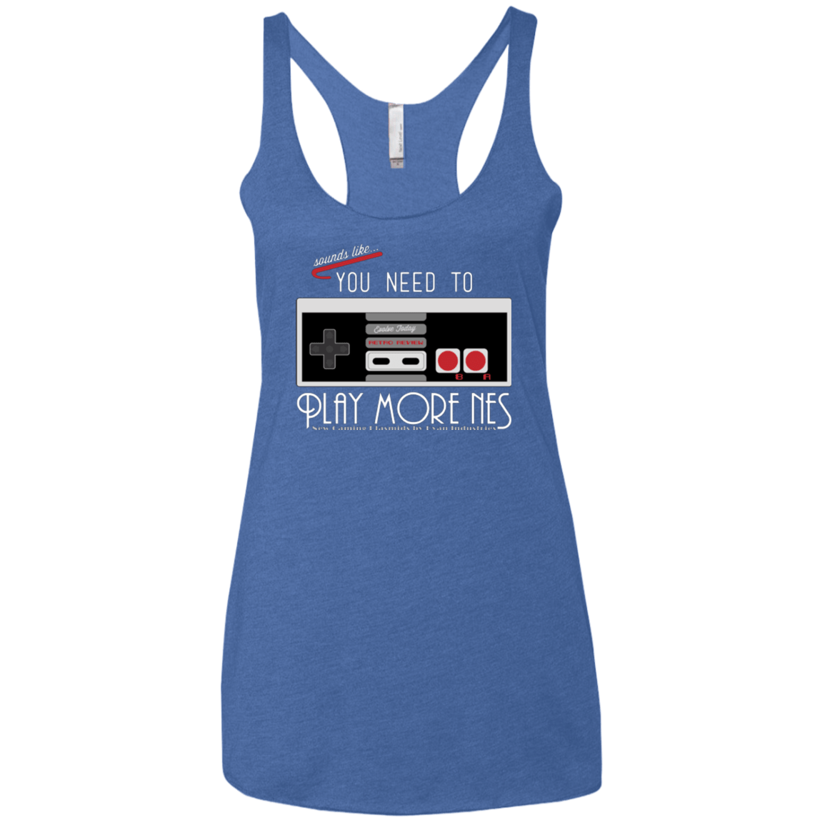 Evolve Today! Play More NES Women's Triblend Racerback Tank