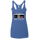 Evolve Today! Play More NES Women's Triblend Racerback Tank