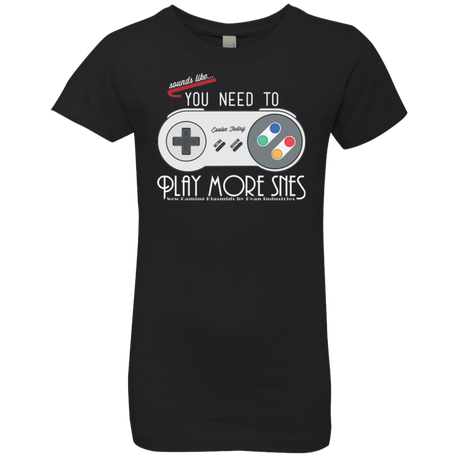T-Shirts Black / YXS Evolve Today! Play More SNES Girls Premium T-Shirt