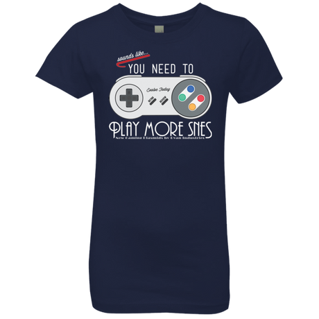 T-Shirts Midnight Navy / YXS Evolve Today! Play More SNES Girls Premium T-Shirt