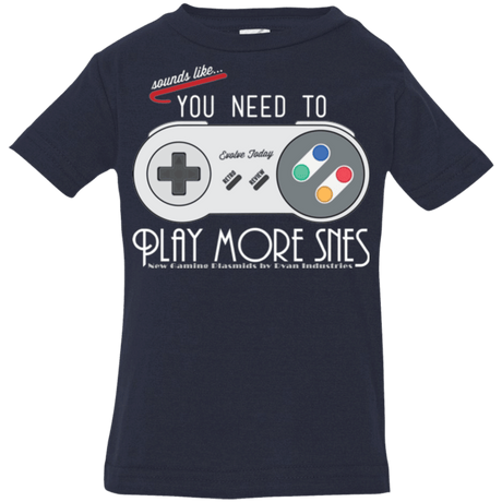 T-Shirts Navy / 6 Months Evolve Today! Play More SNES Infant Premium T-Shirt