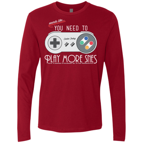 T-Shirts Cardinal / Small Evolve Today! Play More SNES Men's Premium Long Sleeve